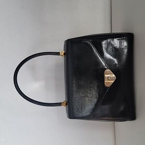 Bally Black patent satchel EUC